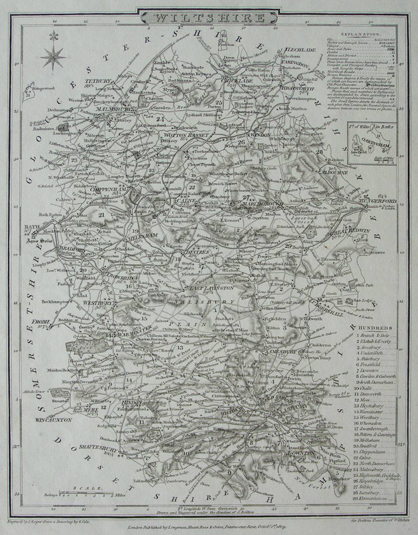 Map of Wiltshire - Cole & Roper